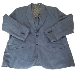 Robert Graham Blue Linen Wool Blazer 48R